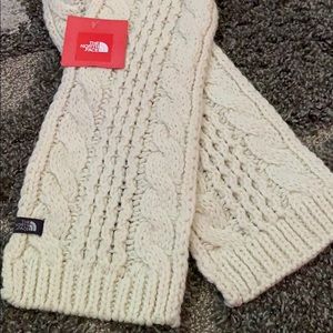 Cream North Face scarf